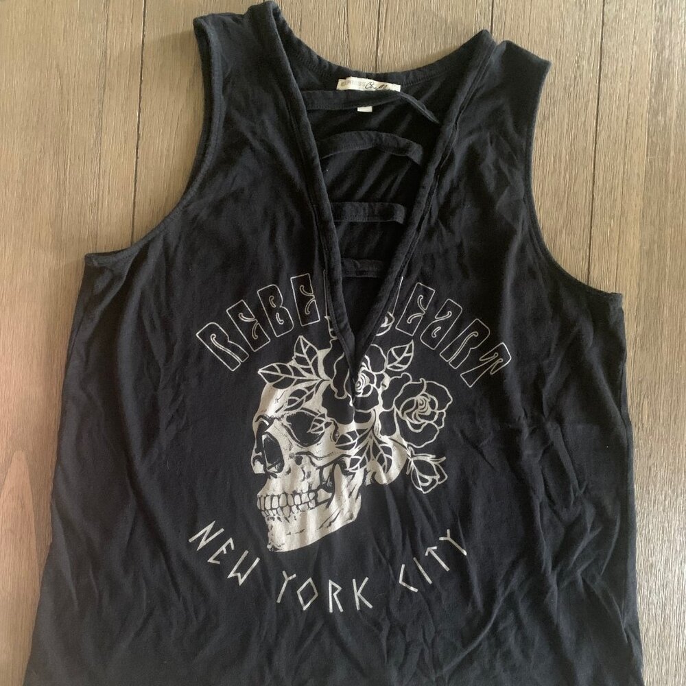 Express One Eleven Brand Cut Out Tank Top Black Size L